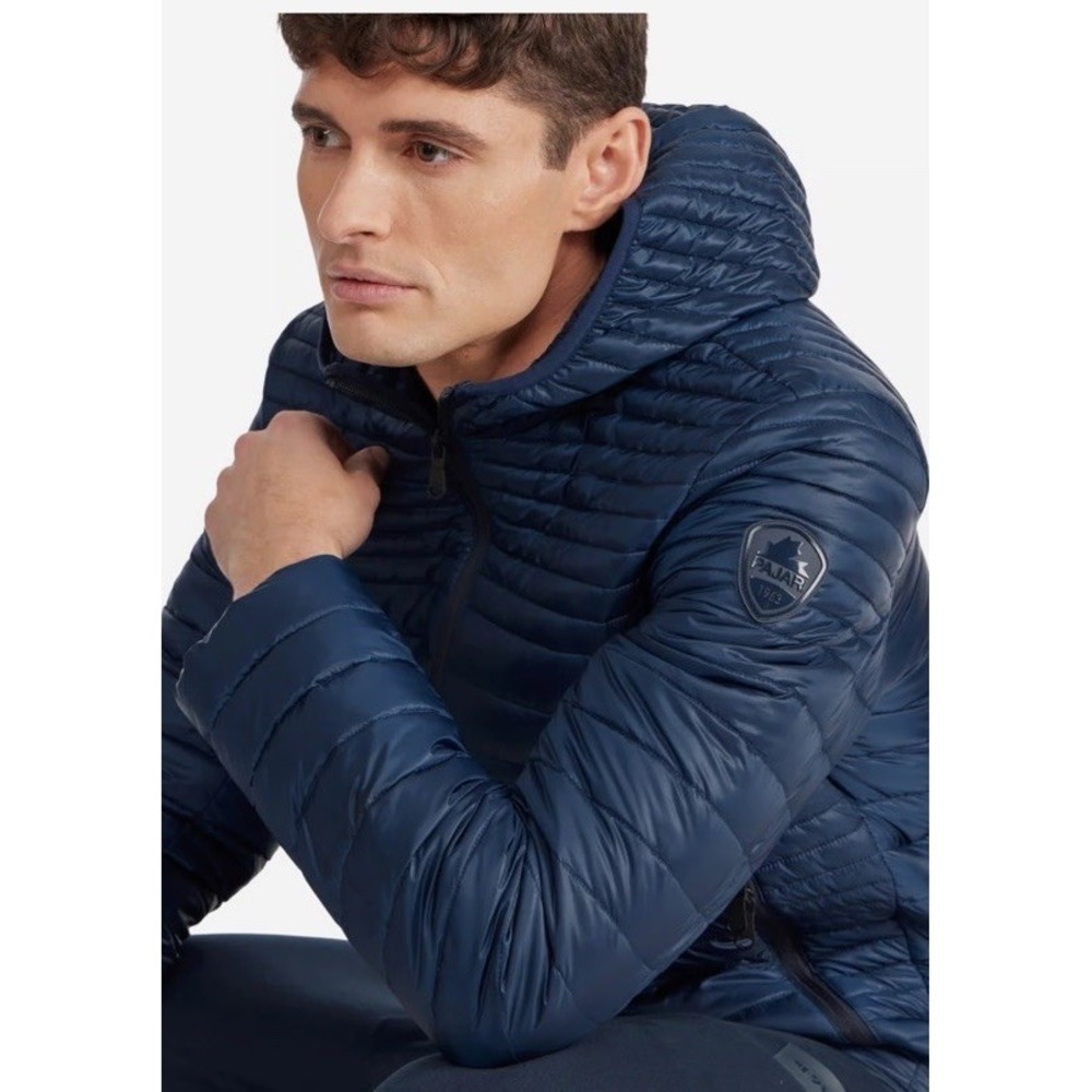Pajar Puffer osprey channel Jacket men Large Navy Blue NEW Hooded Quilted